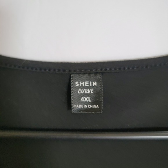 Shein‎ Curve Peplum Top Criss Cross V Neck Mesh Sleeve Plus Size 4XL - Picture 3 of 7